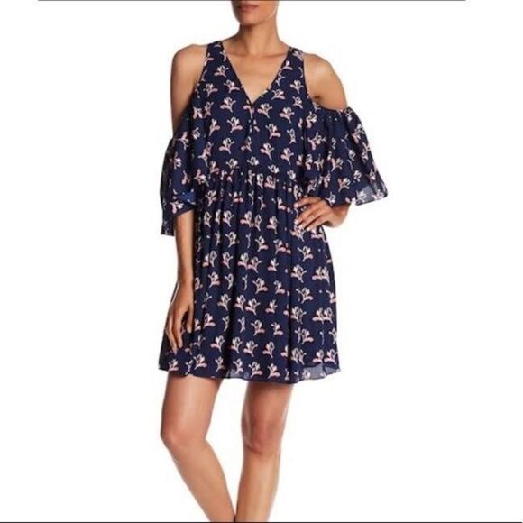 Rebecca Minkoff Robbie Cold Shoulder Dress Sz XS - Picture 2 of 6